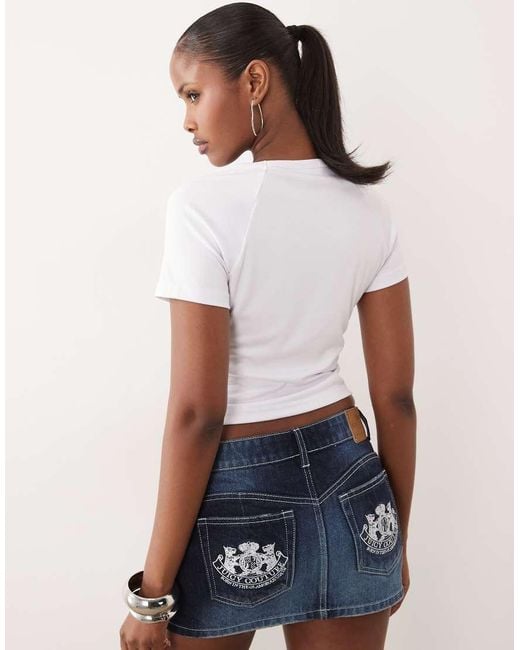 Juicy Couture White Diamante Logo Baby T-shirt Co-ord