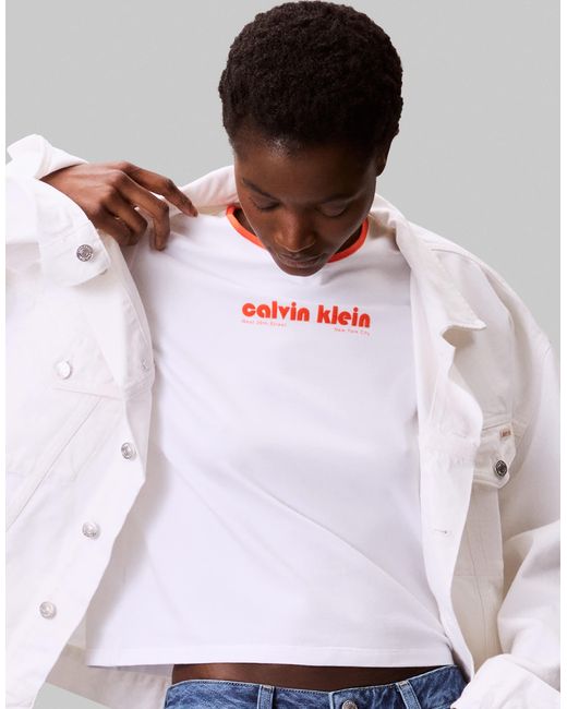 Calvin Klein White – ringer-t-shirt