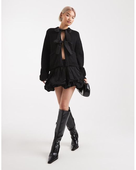 Cardigan Oversize di Object in Black