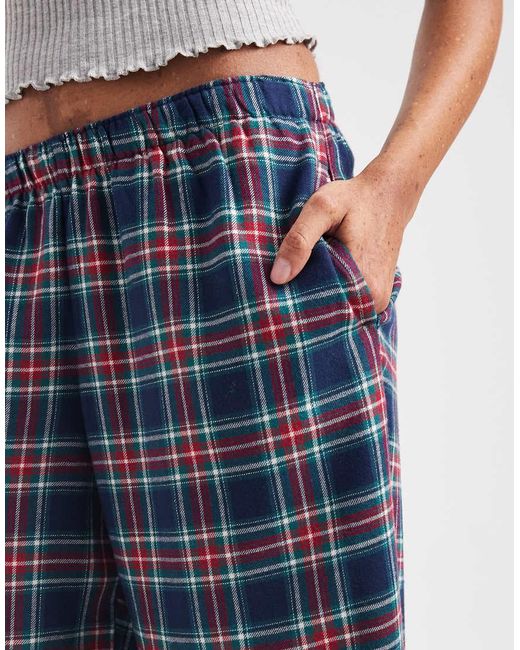 Hollister Blue baggy Flannel Pyjama Bottoms