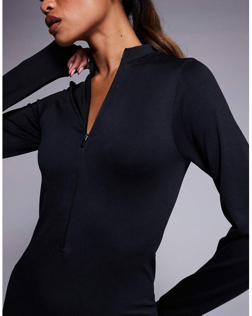 4505 Blue Seamless Zip Front All-in-one