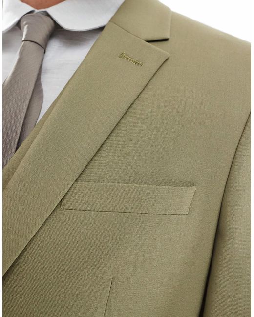 ASOS – schmal geschnittene anzugjacke in Green für Herren