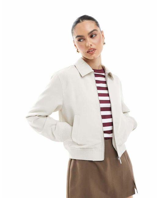 New Look White Light Weight Bomber Jacket