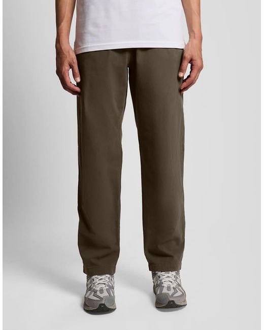 Lyle & Scott White Trousers Washed Cotton Trousers for men