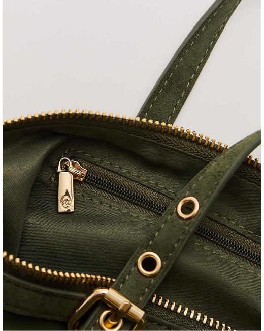 Stradivarius Mini-Crossbody Shopper Met Contrast in het Green