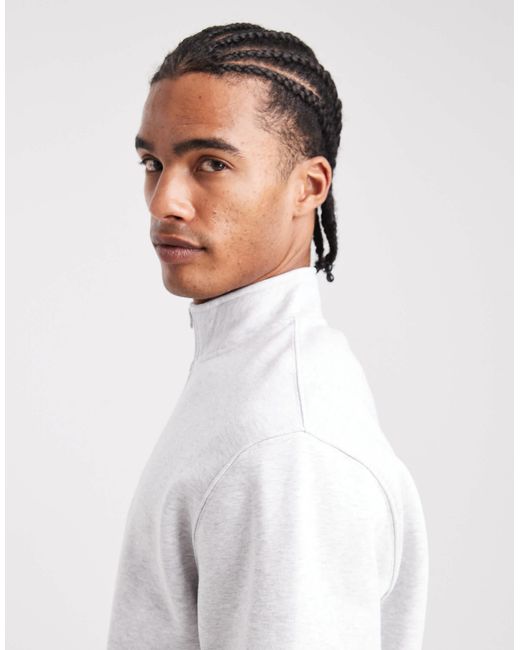 Parlez White 1/4 Zip Embroidered Logo Sweatshirt for men