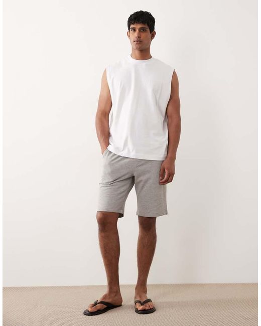 Jack & Jones White Sweat Shorts With Logo for men
