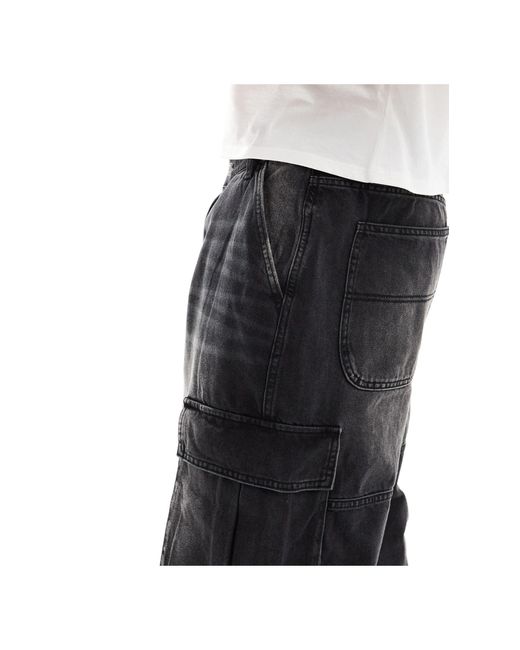 Bershka – cargo-shorts in Black für Herren