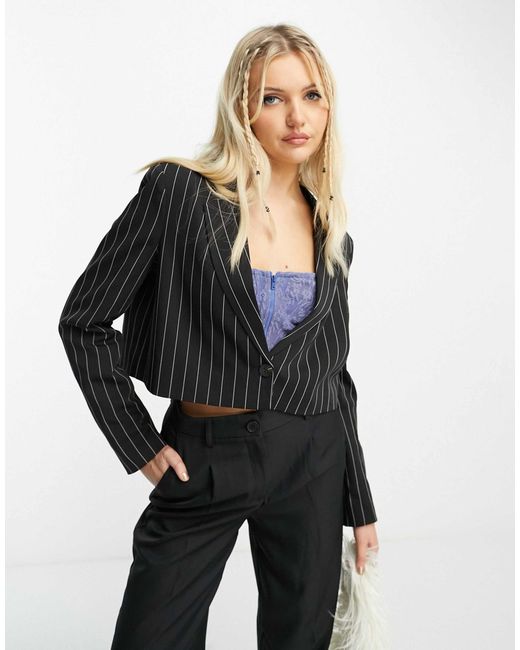 Noisy May Black Cropped Tailored Blazer Co-ord