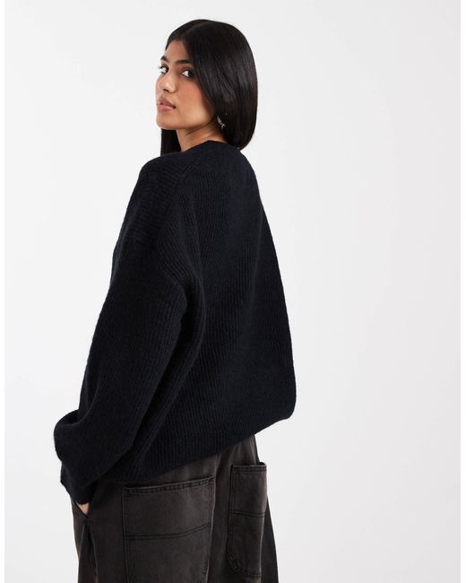ASOS Black – gerippter oversize-pullover