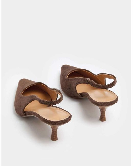 Long Tall Sally Natural Slingback Kitten Heel