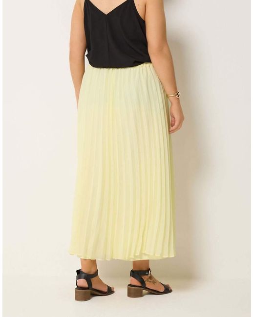 Yours Clothing Yellow Pleated Maxi Skirt
