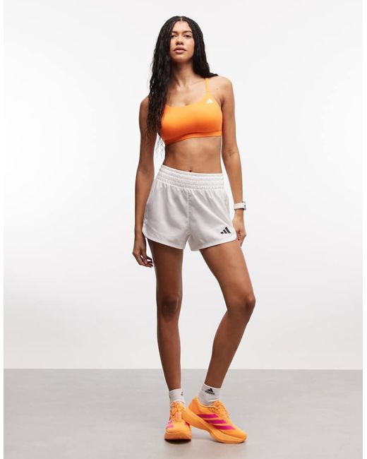 Adidas Originals Orange Adidas Training Optime Essentials Light Support Bra