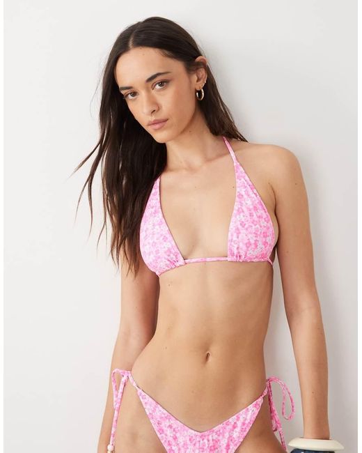 Kulani Kinis Pink Berry Burst Halterneck Bikini Top