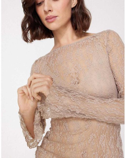 Tezenis Natural Wide Long-Sleeved Lace Top