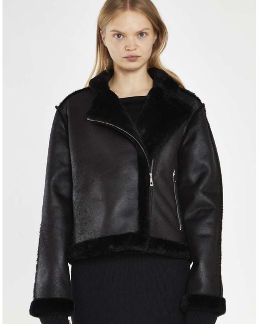 Glamorous Black Fur-Trim -Jacket