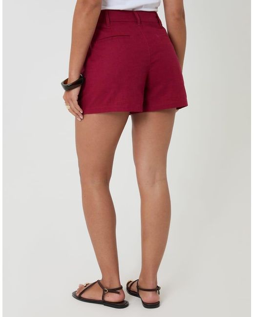 Threadbare White Linen Blend Tailored Shorts