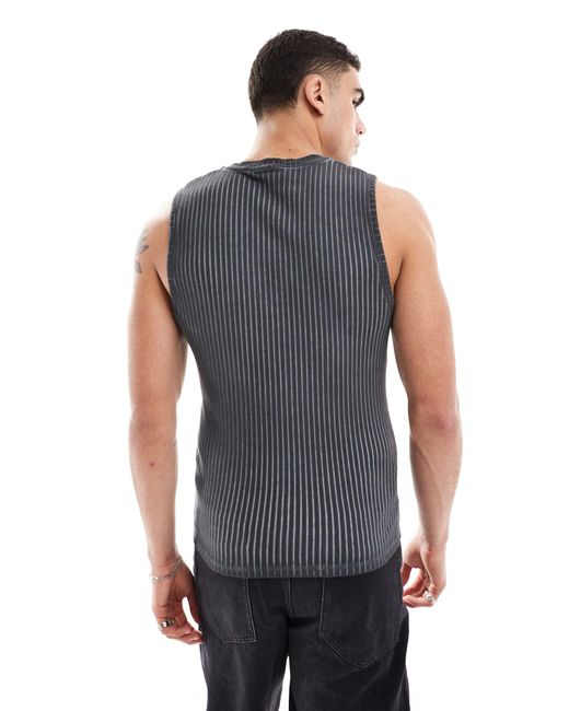 ASOS Gray Muscle Fit Tank Vest for men
