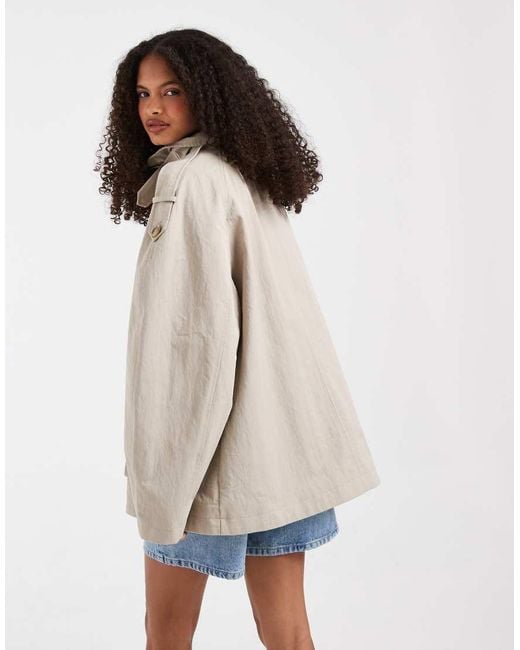 ASOS Blue Funnel Short Trench A-line Jacket