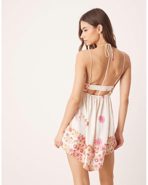 Free People Pink Oasis Mini Slip Dress