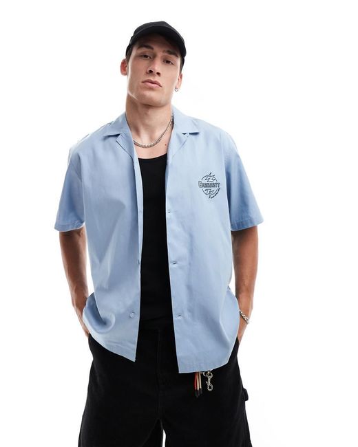 Carhartt Blue Detroit Back Print Shirt for men