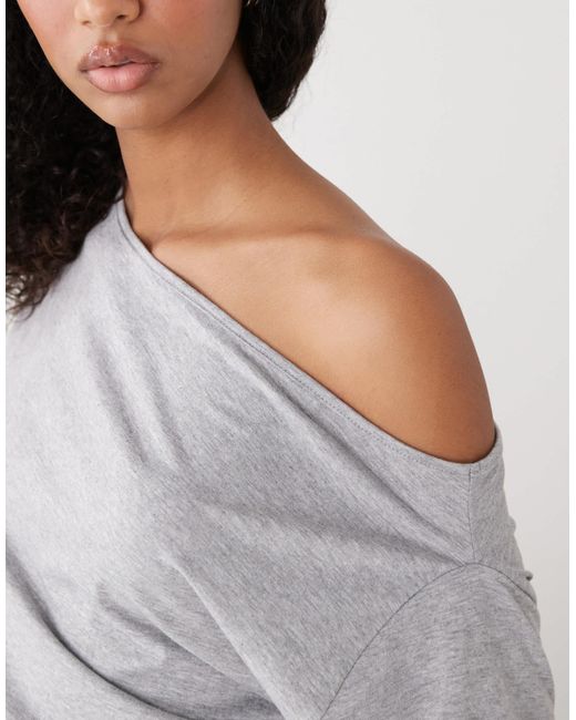 Collusion Blue Off Shoulder Drapey Top