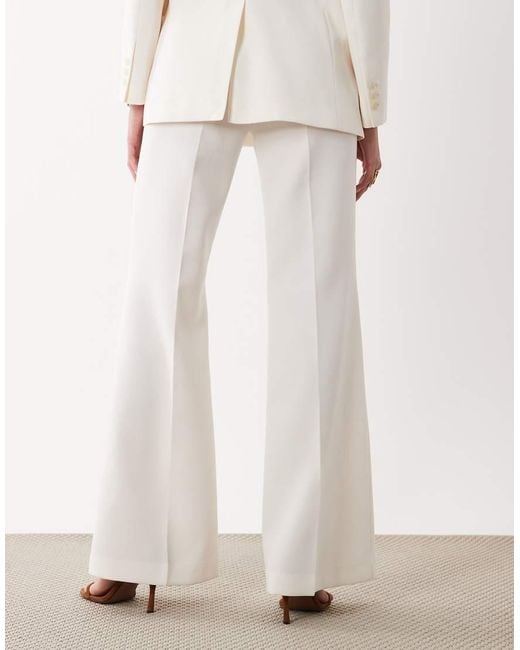 Mango White Iguana Tailored Flared Pants