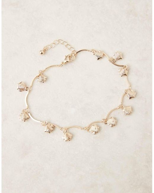 ASOS Enkelbandje Met Visdetails in het Natural