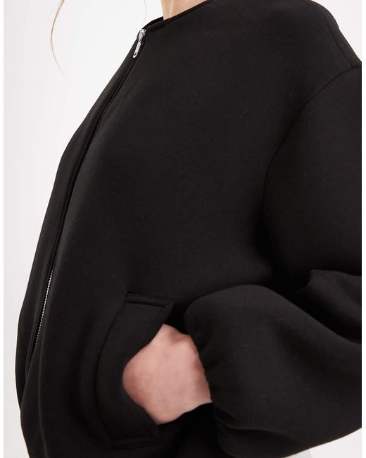 ONLY Black Scuba-Style Fabric Bomber Jacket