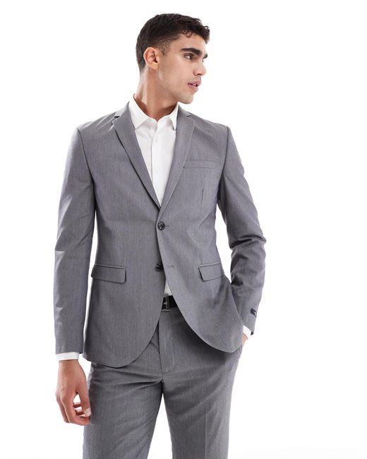 Jack & Jones Gray Super Slim Fit Suit Jacket for men