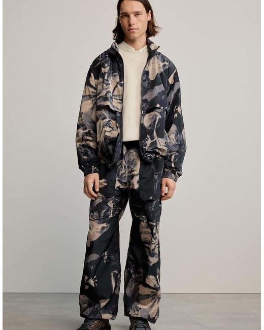 Desigual Gray Printed Long Trousers for men