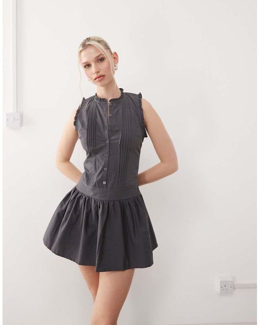 Motel Gray Dayara Pintuck Mini Dress