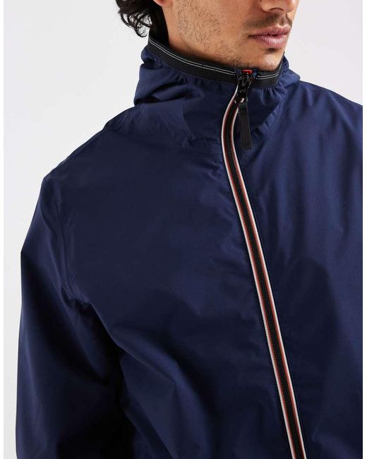 Regatta Blue Hooded Rehan Waterproof Shell Jacket for men