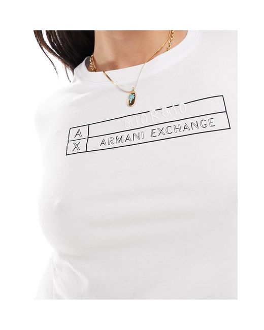 Camiseta blanca estampada Armani Exchange de color White