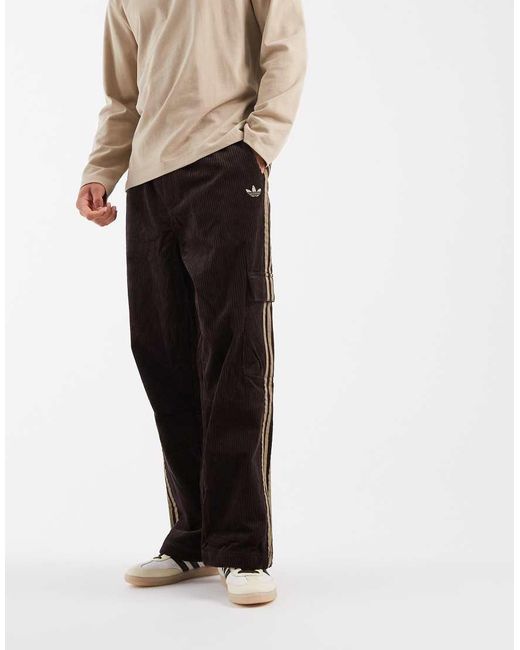 Adidas Originals Black Adicolor Cord Cargo Pants for men