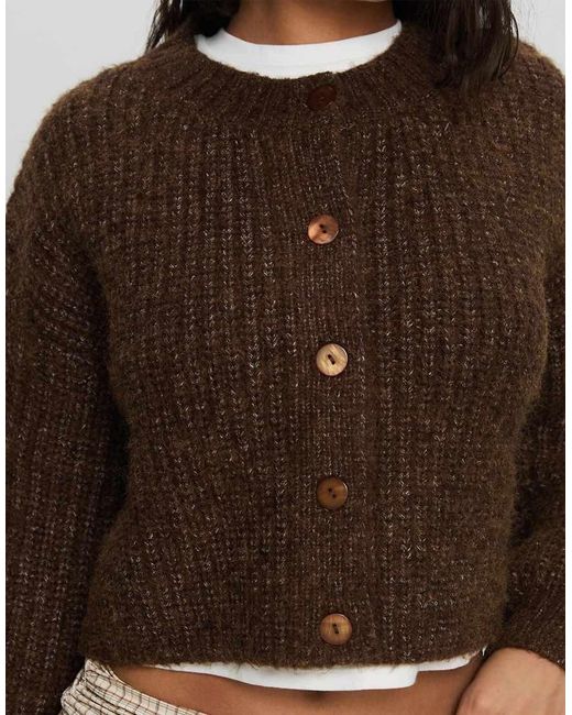 Princess Polly Black Balloon Sleeve Button Up Cropped Cardigan