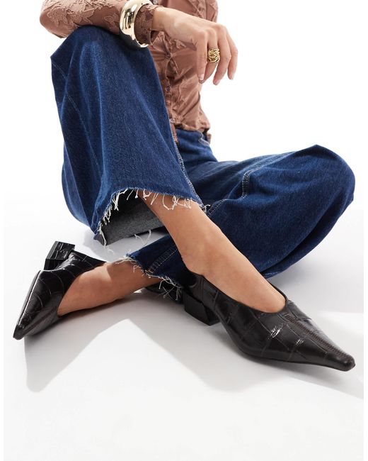 ASOS Blue – lorelei – halbhohe ballerinas aus hochwertigem leder