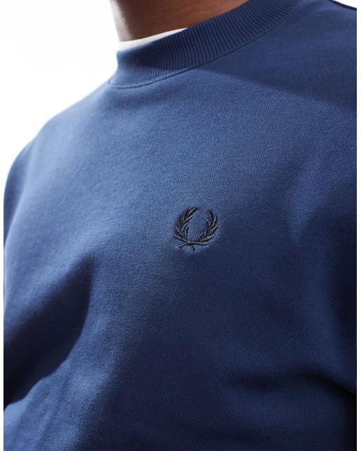 Fred Perry Blue Crew Neck Sweatshirt for men