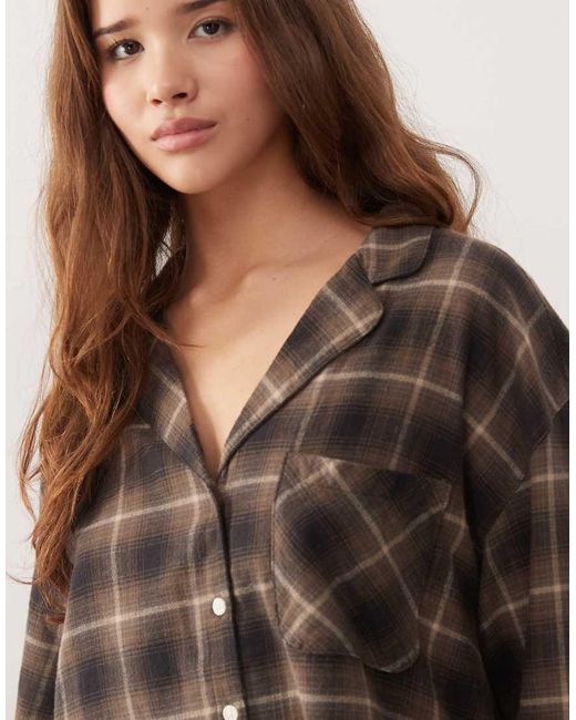 Weekday Brown Co-ord Lounge Oversized Shirt