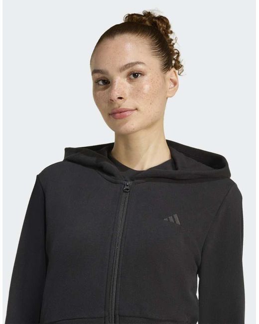 Adidas Originals Black Seasonal Essentials French Terry Full-Zip Track Top