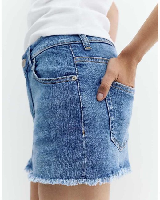 Pull&Bear Blue Denim Skort