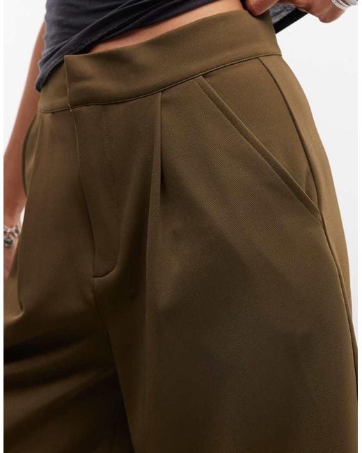 ASOS Natural Slinky Twill Tailored Bermuda Short