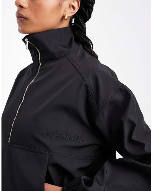 4th & Reckless Blue Exclusive Water Repellent Zip Through Funnel Neck toggle Detail Pullover Jacket