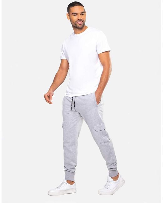 Threadbare White 'Stefan' Cargo Style Joggers for men