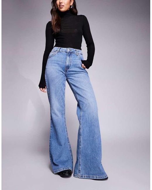 ASOS Blue Relaxed Flare Jean
