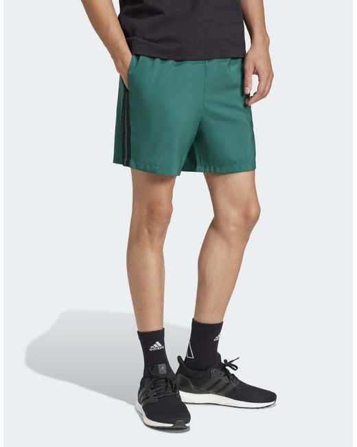 Adidas Originals Green Essentials 3-Stripes Chelsea Shorts for men