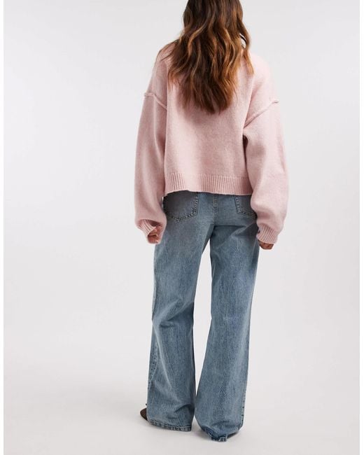 ASOS Blue Wide Leg Dad Jeans