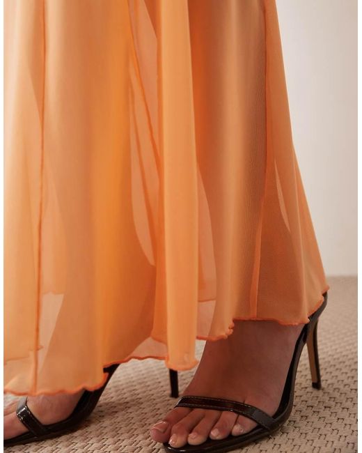 ASOS Natural Co-Ord Mesh Maxi Skirt