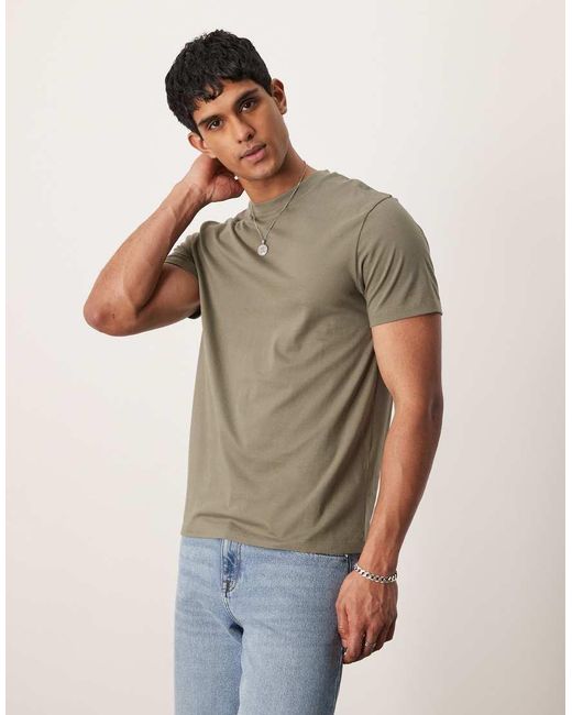 ASOS Basic T-Shirt Met Ronde Hals in het Green voor heren