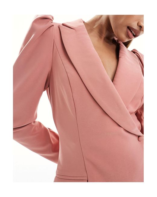 Lavish Alice Pink Button Detail Blazer Dress